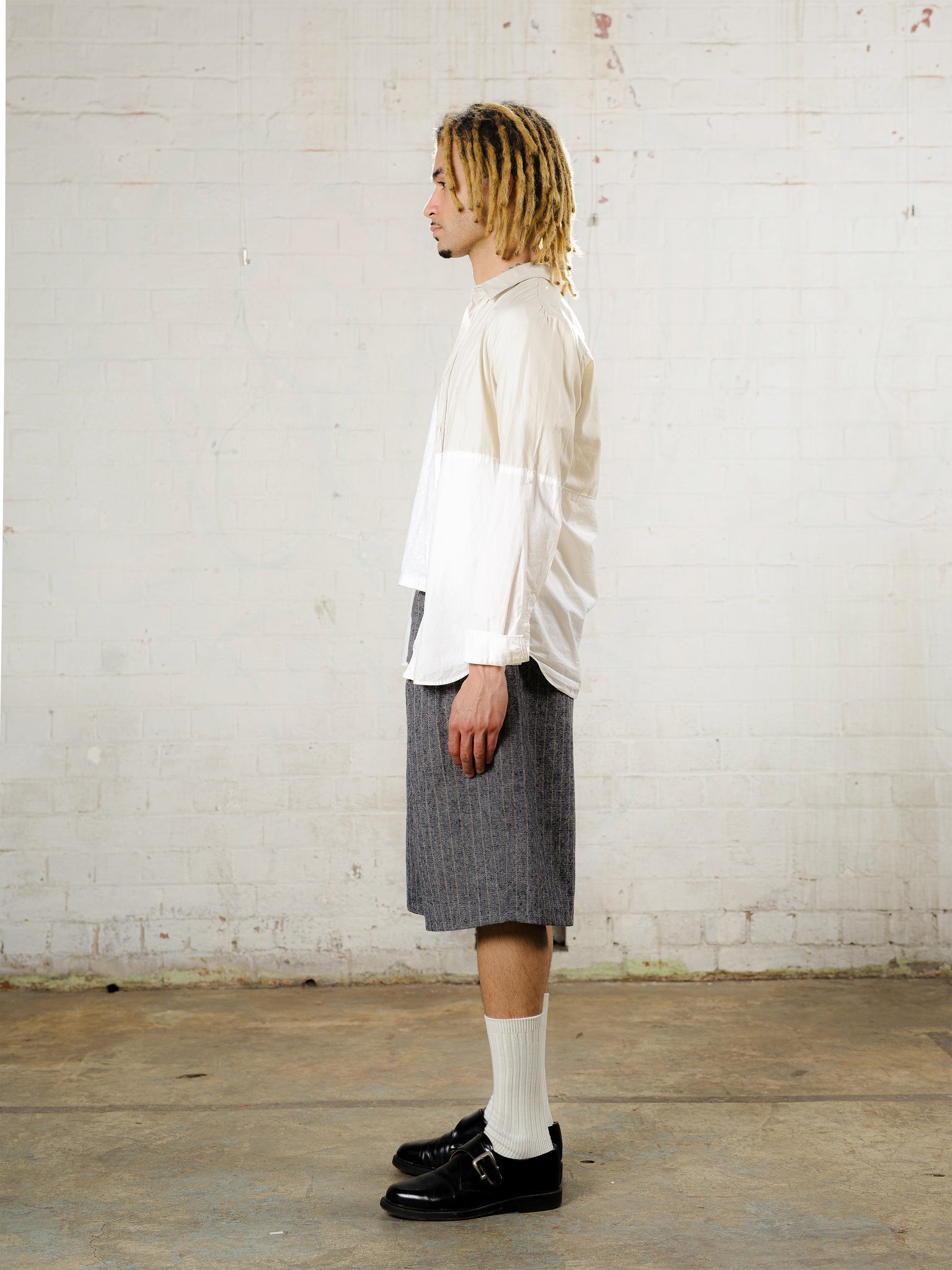 Off-Duty Pinstripe Short - Slate Grey